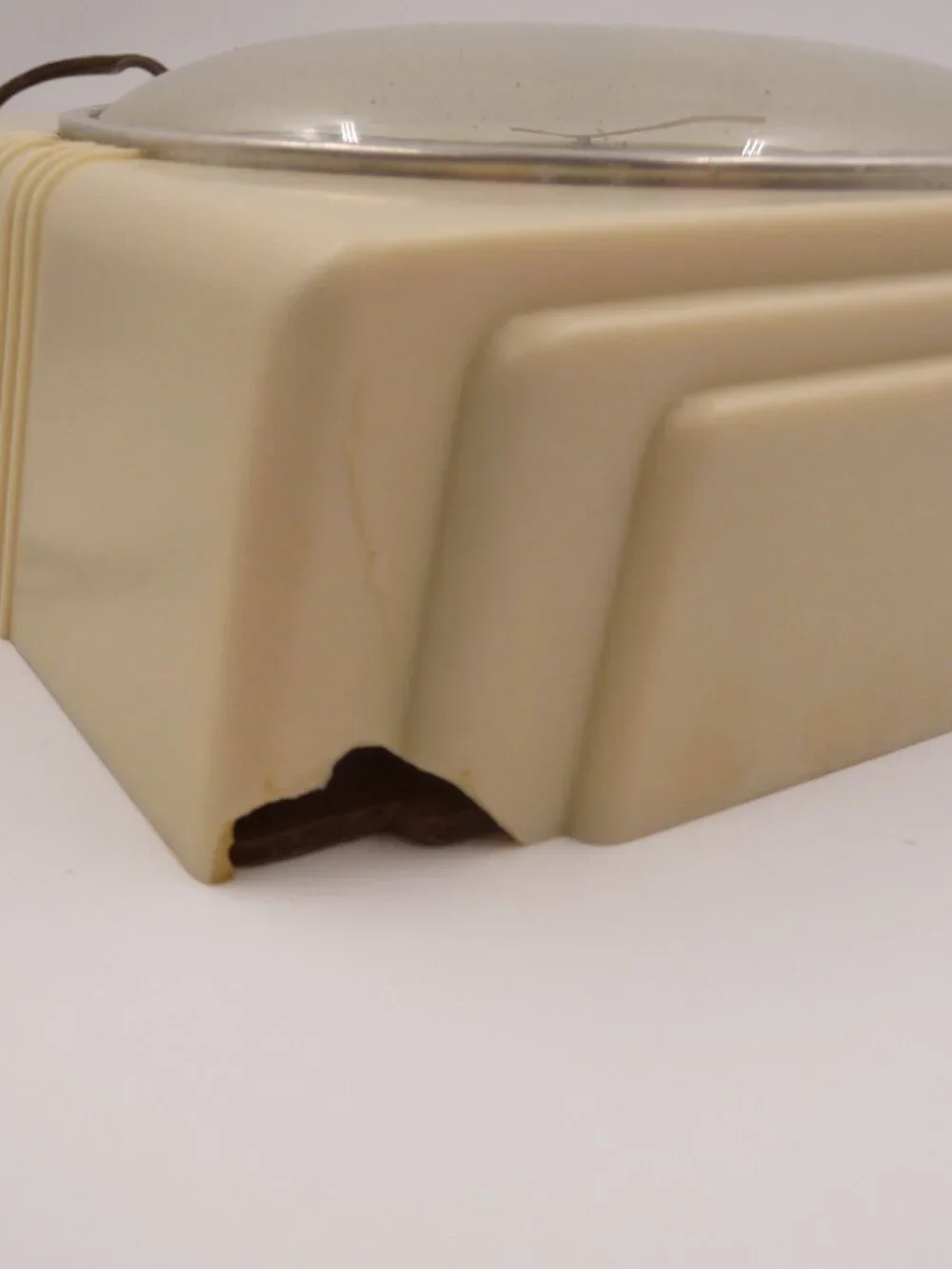 Vintage Telechron Electric Clock Art Deco Mid Century Cream/Beige